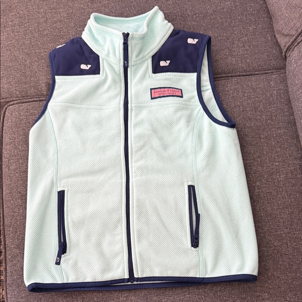 Vineyard Vines Mint and Navy Vest